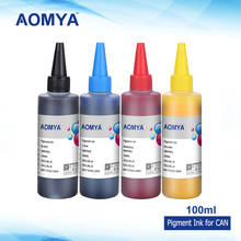 Aomya 400 мл универсальные пигментные чернила для струйных принтеров Canon все модели Водонепроницаемые Яркие цвета печатающие чернила 4 цвета BK/CY/MG/YL 2024 - купить недорого