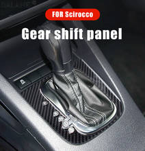 For Volkswagen VW Scirocco 2016 2017 2018 2019 Car Gear Shift Panel Knob Cover Carbon Fiber Decal Car Auto Shift Box Panel Cover 2024 - buy cheap