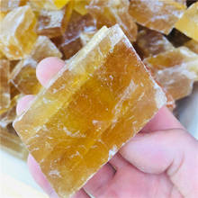 Espécimen de yeso transparente, losa de cristal de selenita rugosa de color amarillo Natural 2024 - compra barato