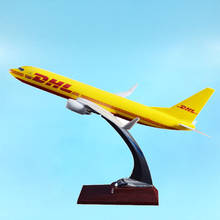 Modelo de aviación con envío exprés de DHL para adultos, Base de avión de aleación, juguetes para adultos, recuerdo de avión con Boeing B737-800, 1:230 2024 - compra barato