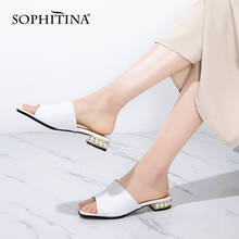 SOPHITINA-Zapatillas de piel auténtica para mujer, zapatos blancos de ocio hechos a mano, cómodos y concisos con perlas salvajes, DO164 2024 - compra barato