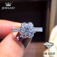 Diamante natural 18 k ouro puro anel de ouro bonito anel de pedra preciosa bom luxo na moda clássico festa jóias finas venda quente novo 2019 2024 - compre barato