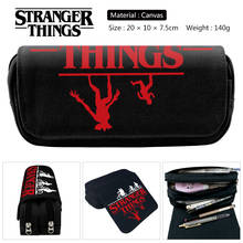 Stranger Things Pencil Bag for Boys Girls Make Up Bags Primary School Supplies Cosmetic Case Double Layer Storage Bags Purse 2024 - buy cheap