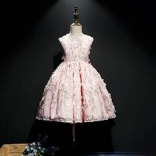 Vestidos de flores para niña, vestido Formal de encaje sin mangas con Apliques de encaje, vestidos de Primera Comunión para niña, fiesta de boda, princesa 2024 - compra barato