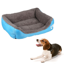 Pet Dog Bed Blue FleeceSoft Warm Cozy Dogs House Nest Cat Dog Baskets House Mat Autumn Winter Pets Sleeping Beds 2024 - buy cheap