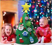 children DIY Toddler Felt 3D Christmas Tree with Hanging Ornaments Merry Christmas Party Decoration Children Xmas New Year Gifts 2024 - buy cheap