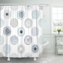 Cortina de ducha con diseño de círculos de acuarela, cortina de ducha con diseño abstracto de escritura gris Vintage, impermeable, tela de poliéster de 72x72 pulgadas 2024 - compra barato