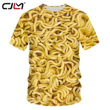 CJLM-Camiseta con cuello redondo para hombre y mujer, camisa de manga corta Harajuku 3D de gran tamaño, con estampado creativo de fideos instantáneos, de verano, nueva 2024 - compra barato