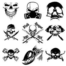 DecalsMe Skull Vinyl Car Stickers Decal 3D Funny JDM Stickers on Auto Moto Motorcycle Car Styling Accessories Decoration Decals 2024 - buy cheap