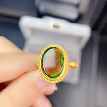 New Style Luxury100% Natural and real Ammolite ring 925 sterling silver Fine gem Ammonite Ring 2024 - buy cheap