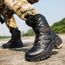Botas masculinas de couro, calçado especial para trabalho, tático, combate no deserto, para outono e inverno 2024 - compre barato