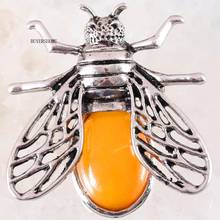 Cicada Brooch Natural Stone Yellow Jades CAB Cabochon Bead Pendant For Men Women Jewelry Gift 1Pcs K637 2024 - buy cheap