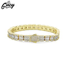 GUCY Iced Zircon Bracelet Men's Hip Hop Jewelry Copper Material Gold Silver Color  CZ Bracelet Link 12mm 2024 - buy cheap
