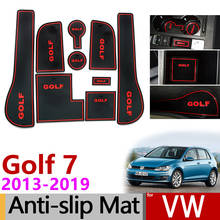 Anti-Slip Gate Slot Mat Rubber Coaster for VW Golf 7 MK7 2013 2014 2015 2016 2017 2018 2019 Volkswagen Accessories Car Stickers 2024 - buy cheap
