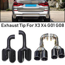 Наконечник Выхлопной Трубы AK для BMW X3 G01 G08 25i, наконечник глушителя, черная выхлопная труба, выхлопная труба из нержавеющей стали, 4 выхода 2024 - купить недорого