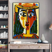 Famous Painting Picasso Mujer Con Sombrero Oil Painting Canvas Painting Wall Art for Living Room Home Decor (No Frame) 2024 - buy cheap