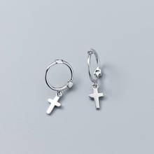 Pendientes de plata de ley 100% con forma de cruz para mujer, aretes pequeños, regalo para chicas y adolescentes, 925 2024 - compra barato