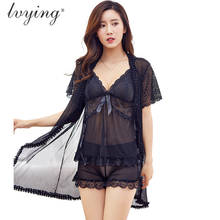 Sexy Lace Women Pajamas Set Robe Sets Nightgown Suits Lingerie Nightdress Sleepwear Nightwear Home Suit Woman Pyjamas Night Suit 2024 - buy cheap