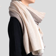 Bufanda de lana de Cachemira 100% auténtica para mujer, suave, cálida, larga, de lujo, para invierno 2024 - compra barato