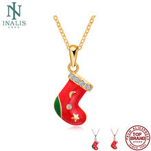 INALIS Christmas Sock Shape Pendant Necklaces For Women 5A Clear Cubic Zircon 3 Color Necklace Anniversary Fashion Jewelry 2024 - buy cheap