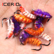 ICERIO 3 шт. чешские Nymphs Scud Bug Червячные мухи с колючим крючком форель рыболовная приманка 2024 - купить недорого