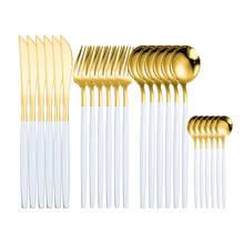 Stainless Steel Cutlery White Golden Cutlery Set Gold Forks Knives Spoons Tableware Flatware Set for Restaurant Dinnerware Sets 2024 - buy cheap