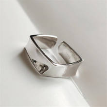 New Fashion Ins Female Simple Geometric Silver Plated Jewelry Square Smooth Personality Opening Rings R697 2024 - buy cheap