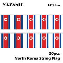 YAZANIE-Bandera de cuerda de Corea del Norte de 14x21cm, 20 piezas de 5 metros, Banner deportivo personalizado de poliéster para decoración de Festival para el hogar, envío gratis 2024 - compra barato