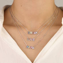 Fashion Custom Letter Necklace for Mom Wife Children MOM DREAM LOVE Paved Rainbow CZ 925 Sterling Silver Elegance Women Jewelry 2024 - buy cheap