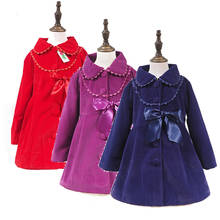 2-8Y Kids Girls Clothes Baby Girls Winter Coats Bow Girl Coat Winter Long Warm Coat Outerwear Lace Winter Jacket Clothes 2024 - buy cheap