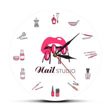 Beauty Nail Studio Wall Clock Nail Salon Decorative Silent Wall Watch Fashion Wall Art Girl Artist Gift idea 2024 - buy cheap