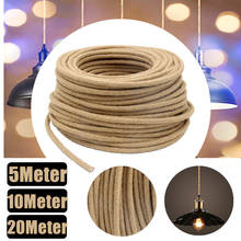 2x0.75mm² Copper Core 300V Linen Line Flexible Textile Cable For Lamp Pendant Light Twisted Stranded Braided Fabric Cable Wire 2024 - buy cheap