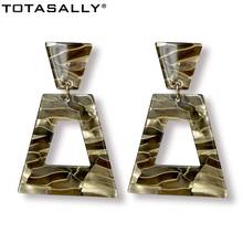 TOTASALLY Chic Earrings for Women Fashion Textured Acrylic Latter Geometric  Big Drop Earrings Lady Party Earrings Dropshipping 2024 - buy cheap