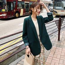 JuneLove Primavera Mulheres Sólidos Blazer Office Lady coreano soltas Casual Abotoamento Blazers Feminino manga comprida casacos elegantes 2024 - compre barato
