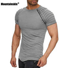 Mountainskin New Men's T-Shirt Summer Casual Mens Short Sleeve Sweatshirt Solid Color Zipper Sportswear Tops Tees Male SA913 2024 - buy cheap