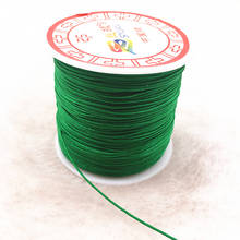 100 м/рулон 0,8 мм зеленый нейлоновый шнур, нить, китайский узел, макраме, шнур, браслет, плетеная веревка, DIY кисточки вышивка бисером, нить 2024 - купить недорого