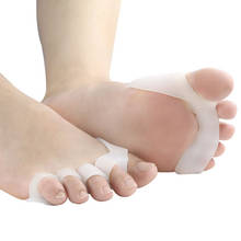 Silicone Gel Feet Fingers 5-Hole Toe Separator Thumb Valgus Protector Bunion Adjuster Hallux Valgus Guard Foot Care Tool 1Pair 2024 - buy cheap