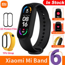 Спортивный Браслет Xiaomi Mi Band 6, оригинальный фитнес-трекер для сна и пульса, Bluetooth 1,56 дюйма, AMOLED водонепроницаемый смарт-браслет 2024 - купить недорого