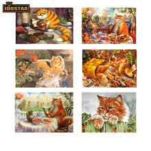 Full Square Drill 5D DIY Diamond Painting Naughty cat 3D Embroidery set Cross Stitch Mosaic Home Decor Gift 2024 - buy cheap