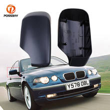 POSSBAY-cubierta de espejo retrovisor de coche, tapas de espejo trasero negro mate, piezas exteriores para BMW Serie 3 E46 Sedan Touring 1998-2005, 2 uds. 2024 - compra barato