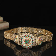 Arab Fashion Big Size Belt for Women Metal Jewelry Chain Gold Luxury Bride Waist Large Size Chain Rhinestone Belt 2024 - buy cheap