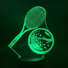 Lámpara 3d de raqueta de tenis para ejercicio, cambio de Color con control remoto, regalo único para niños, lámpara de luz Led nocturna para decoración de interiores 2024 - compra barato