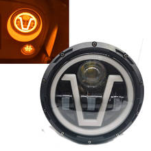 7'' H4 LED Headlight  for Jeep Wrangler DOT DRL Light Halo Bulb Motorcycle Headlamp for Yamaha Road Star V Star 650 1100 Fatboy 2024 - buy cheap