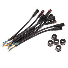 5 пар, черный мужской/женский водонепроницаемый IP65 3Pin 22AWG провод разъем светодиодного кабеля 2024 - купить недорого