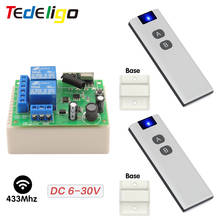 Tedeligo DC 12V 24V 433MHz Universal Wireless Remote Control Switch 10A 2Ch Relay Receiver Module for Gate,Garage,Light,Motor 2024 - buy cheap