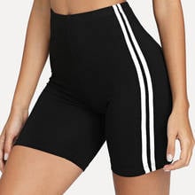 Women Fitness Leggings Yoga Shorts Cycling Biker Shorts Seamless Sport Legging Gym Sportswear High Waist Side Striped 2024 - buy cheap