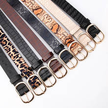 Cinturón Vintage con estampado de leopardo y serpiente para mujer, cinturón de cuero para cintura, pretina, color negro, 2020 2024 - compra barato