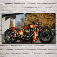 Крутой изготовленный на заказ мотоцикл машина художественное оформление гостиной Декор для домашнего искусства деревянная рамка тканевый плакат KM309 2024 - купить недорого