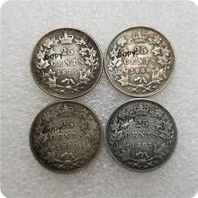 1875,1880, 1889,1893 Канада 25 цент, копия монеты 2024 - купить недорого