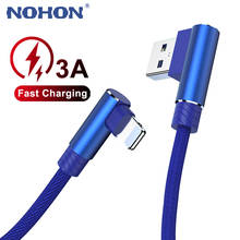 90 Degree USB Cable For iPhone 12 11 Pro Max Xs X XR 6 6s 7 8 Plus SE iPad 3A Fast Charging Mobile Phone Charger Data Cord Wire 2024 - buy cheap